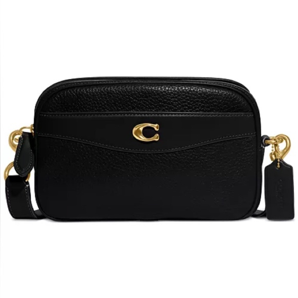 Coach Black Crossbody Bag with Gold Accents